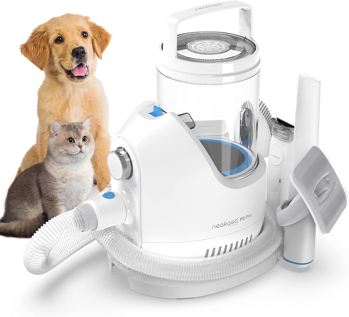 Neakasa P2 Pro Dog Grooming Kit, Dog Clippers Vacuum Suction 99% Hair, Pet Grooming with 5 Proven Tools, 2L Large-Capacity Easy Empty Dustbin for Dogs Cats Animals