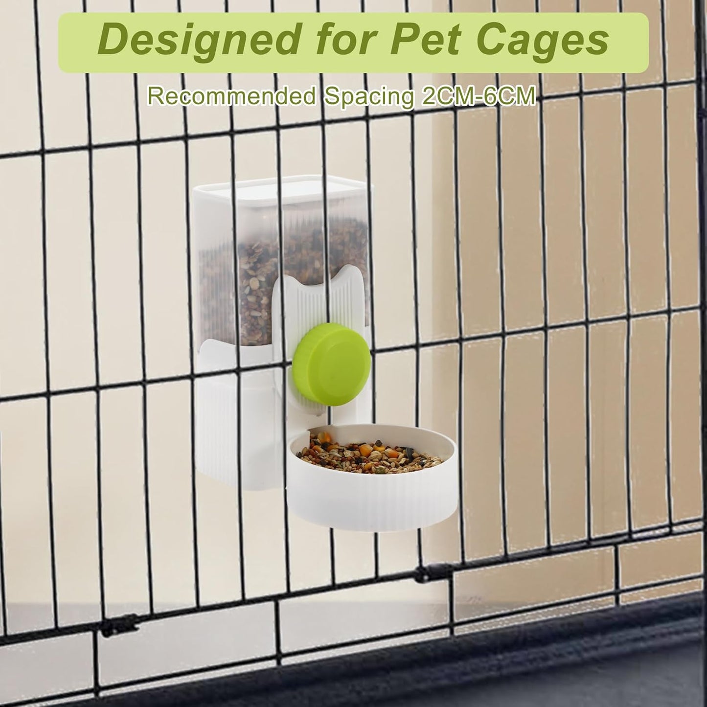 Rabbit Water Bottle, 35oz Large Capacity, Hanging Automatic Food Dispenser, for Small Animals Guinea Pig Ferret Cage Accessories Green