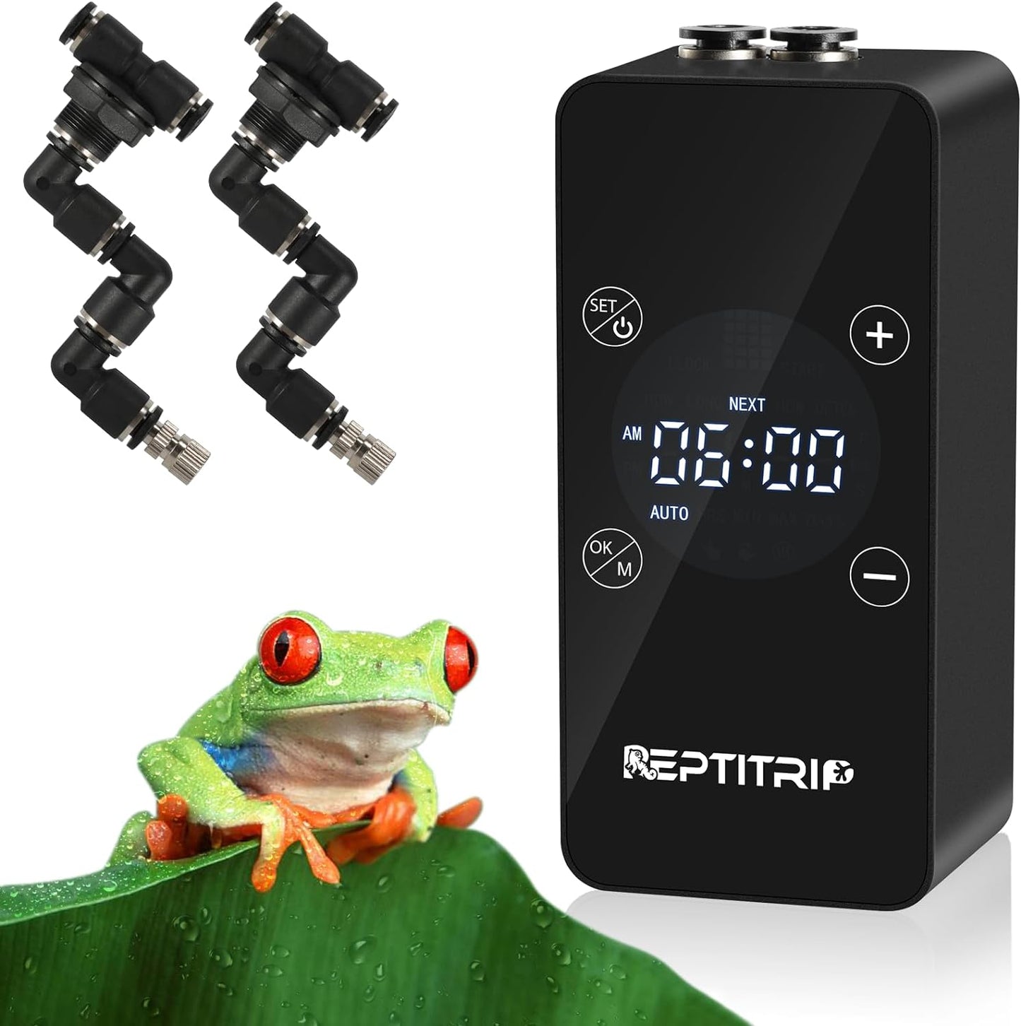 Reptile Mister With Inner Clock, Easy to Setup Misting Timer for Reptile Tanks, DIY Misting System for Amphibians, and Rainforest Plants