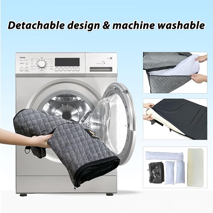 Sephyroth Dog Car Seat for Large Dogs Under 100LBS,Dog Car Bed Washable Pet Travel Safety Car Seat,Super Soft Safe Removable Pet Booster Seat,Fits for All Cars Back Seat-Gray