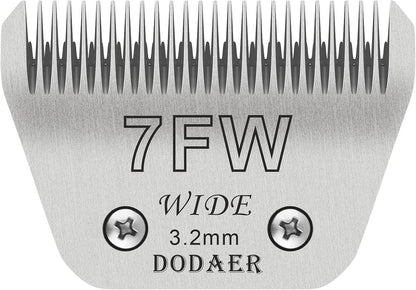 Detachable Pet Dog Grooming Blades-Size 7FW Dog Grooming Wide Blade,Cutting Length 1/8" 3.2MM,Compatible with Most Andis,Oster A5,Wahl km10 Clippers