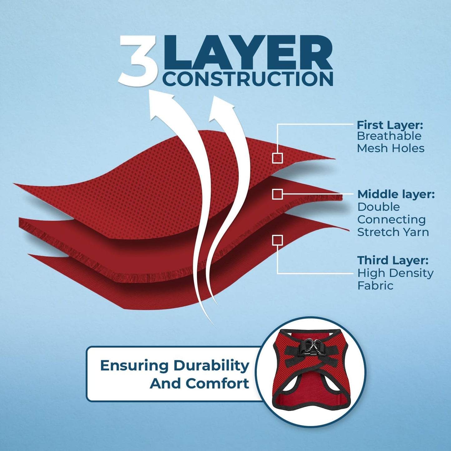 Best Pet Supplies Voyager Step-in Air Harness - All Weather Mesh, Reflective, No Pull Harness for Dogs, Cats - Secure with Hook & Loop Fastener, Buckle, Double D-Rings - Red/Black Trim, XXS