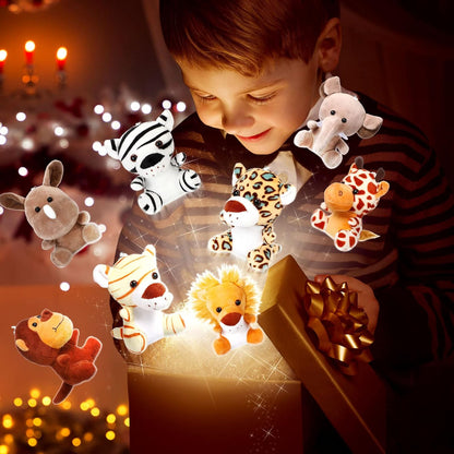 30 Pieces Small Stuffed Jungle Animals, Mini Stuffed Safari Animals Toys, 4.8 Inch Plush Lion Tiger, Elephant Giraffe Leopard Monkey for Baby Shower Safari Jungle Themed Party