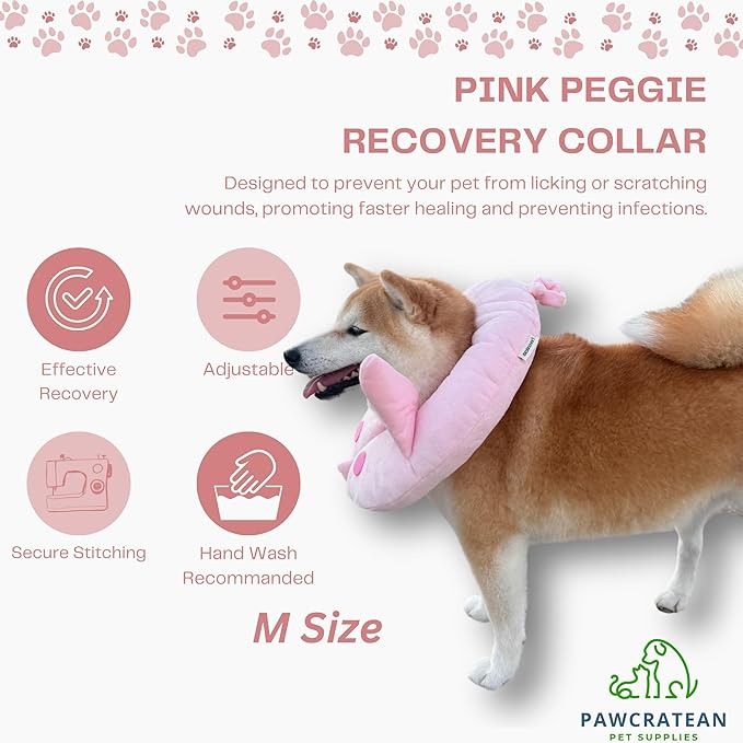 Adjustable Comfy Flower Style Elizabeth Collar for Cats Puppies Soft Recovery Cone Pet Protective Neck Collar (Pink Pig (Open Ring), Small)