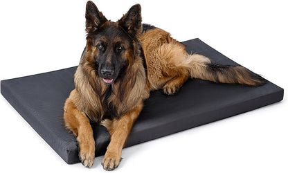 Cybarmour Chew Proof Dog Bed - Orthopedic Indestructible Dog Crate Pad - Outdoor Waterproof Kennel Mat for Aggressive Chewers - Extra Large Breeds & Fits 48-Inch Crate - 47"x29", Black