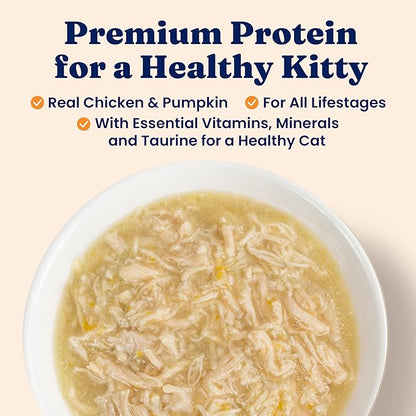 Solid Gold Wet Cat Food Shreds in Gravy - Healthy Canned Cat Food Made w/Real Chicken & Pumpkin Shreds, Vitamins & Minerals - Grain Free & Gluten Free Canned Meals for Cats & Kittens - 24ct/3oz Can