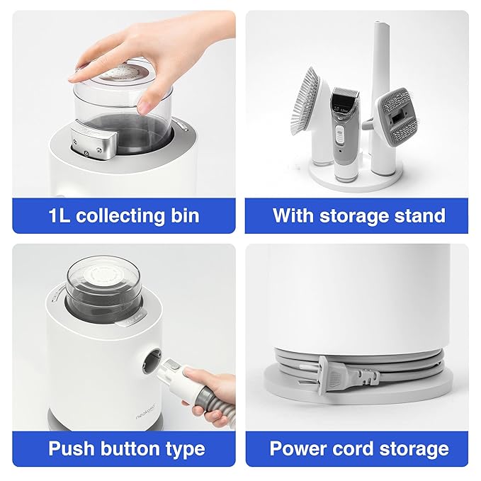 Neakasa P0 Pro Dog Grooming Vacuum for Shedding, 6.6lbs Lightweight Portable Grooming Kit, Low Noise Dog Clippers, Pet Hair Remover for Cats