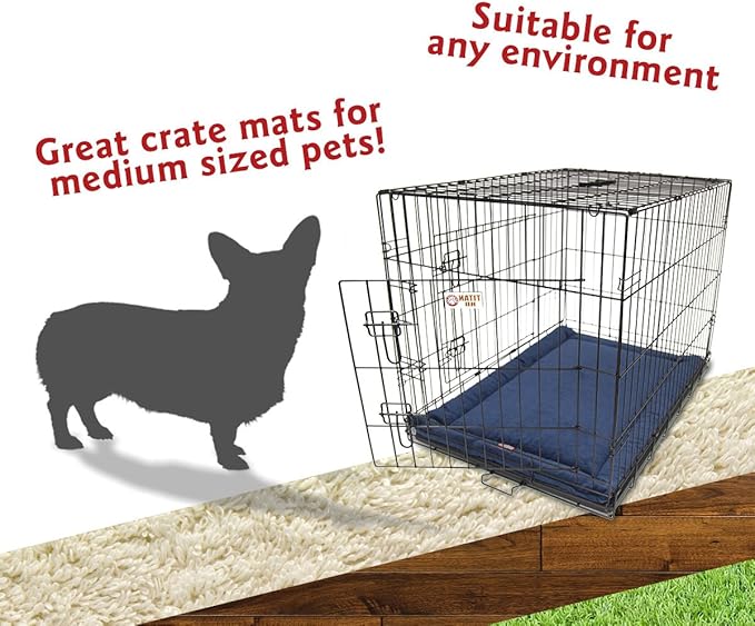 36" Villa Navy Blue Crate Dog Bed Mat By Majestic Pet Products