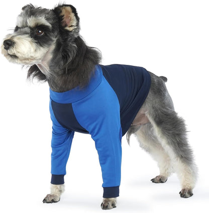 LeLePet Dog Recovery Suit for Front Legs, Dog Sleeve to Stop Licking, Elbow Protector for Leg Injuries Shoulder Wounds After Surgery Male Female,Zippered Long-Sleeved Shirt Cone Alternative(S-3XL)