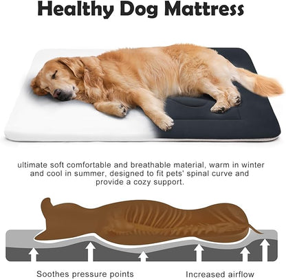 JoicyCo Dog Bed Soft Dog Crate Pad Mat for Medium/Large Dogs 36 in Non-Slip Bottom Washable Dog Sleeping Mattress Pet Beds Cat Bed Kennel Pad, Dark Gray