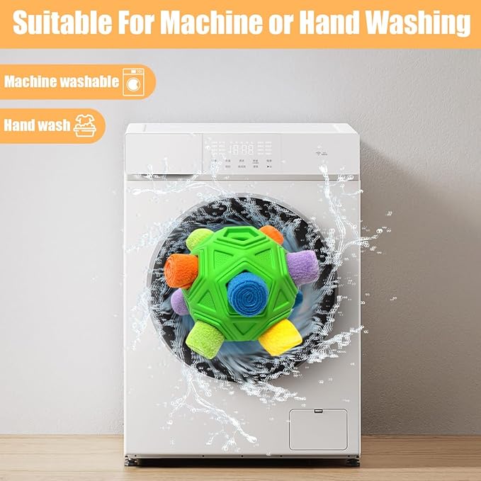 Dog Snuffle Ball-Interactive Puzzle Dog Toys Encourage Natural Foraging Skills Slow Feeder for Training and Stress Relief, Cloth Strip Hiding Food Chew Toys with Squeaky Carrot Toy for Any Size