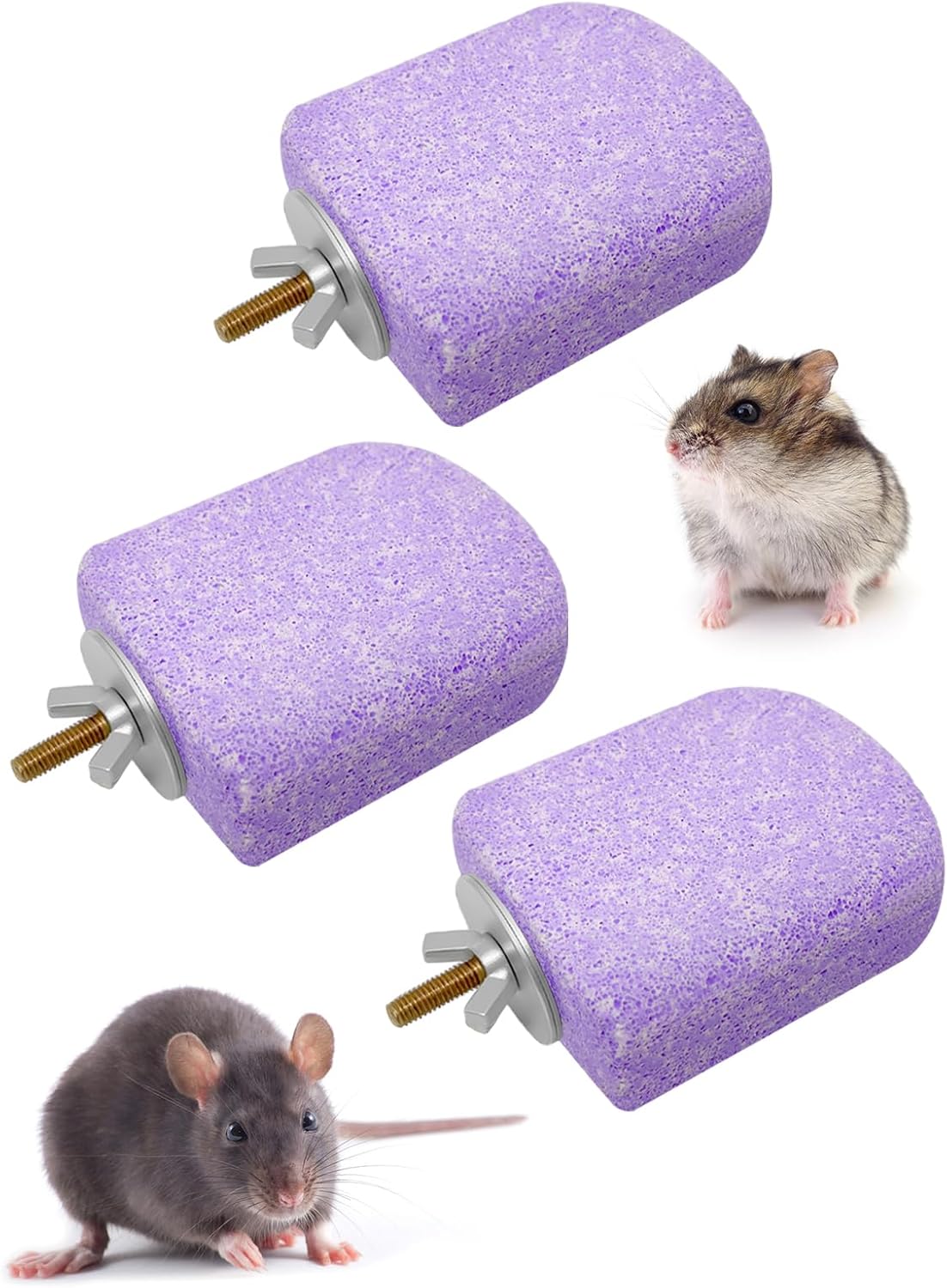 Lava Ledges for Rats 3 Pack Hamster Climbing Ledge Platform Pumice Ledge Shelf Pet Chewing Grinding Toys Small Animals Cage Accessories for Mouse Guinea Pig Gerbil Purple