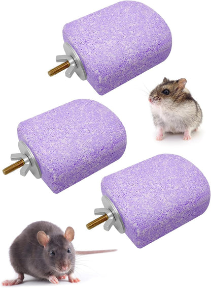 Lava Ledges for Rats 3 Pack Hamster Climbing Ledge Platform Pumice Ledge Shelf Pet Chewing Grinding Toys Small Animals Cage Accessories for Mouse Guinea Pig Gerbil Purple