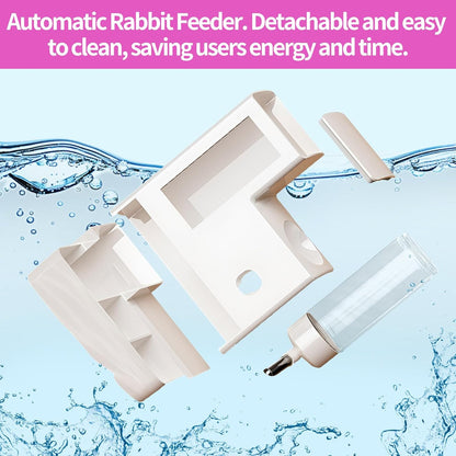 2 in 1 Guinea Pig Food Water Dispenser, Rabbit Water Bottle Leak-Proof, 2 in 1 No-Drip Automatic Dispenser for Guinea Pig Cage, Chinchilla, Ferret, Hamster Small Animal Waterer (White, 2 in 1)