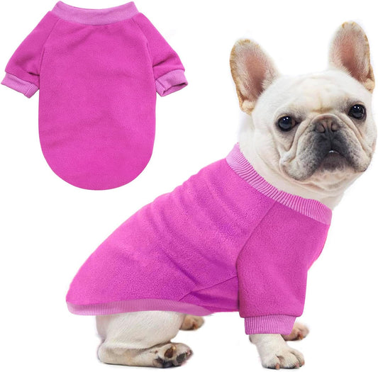 Idepet Unisex Dog & Cat Sweater Small Dogs & Cats Purple Fleece Pullover Sweatshirt Warm Winter Shirt Classic Cat Apparel