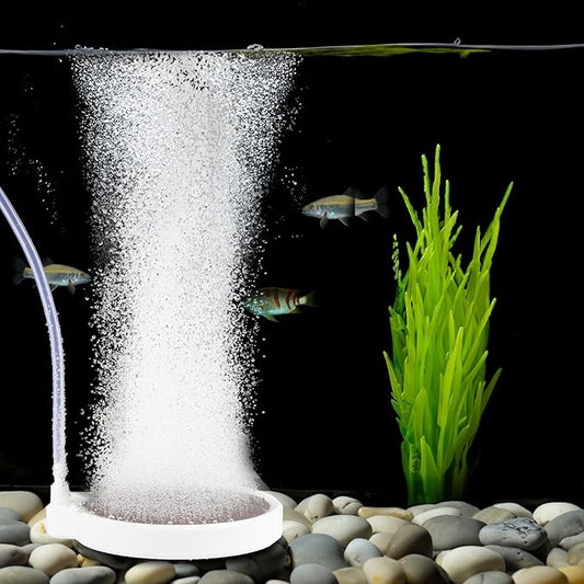 Fish Tank Air Stone, 2 Inch Nano Ultra-High Dissolved Oxygen Diffuser Bubbler, Make Super Tiny Bubbles for 2-30 Gall0n Hydroponics and Aquarium Fish Tank