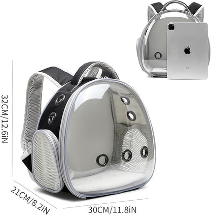 Portable Travel pet Backpack Carrier Hamster Bag Guinea Pig Bird Small Dog cat Turtle Carrier Rabbit Cage Squirrel Bearded Dragon Breathable Hangbag (Black)