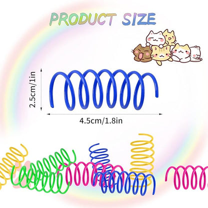 Cat Spring Toys 80 Pack, Colorful Plastic Coils Cat Kitten Spiral Spring Interactive Cat Toy for Swatting, Biting, Hunting