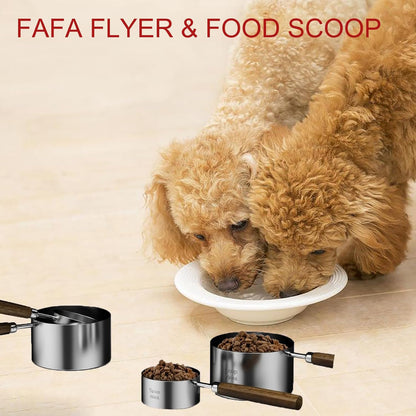 1 Cup Stainless Steel Dog Cat Food Measuring Scoop for Dry and Wet Food, Accurate Measurement for Rice, Flour, Grain (Silver)