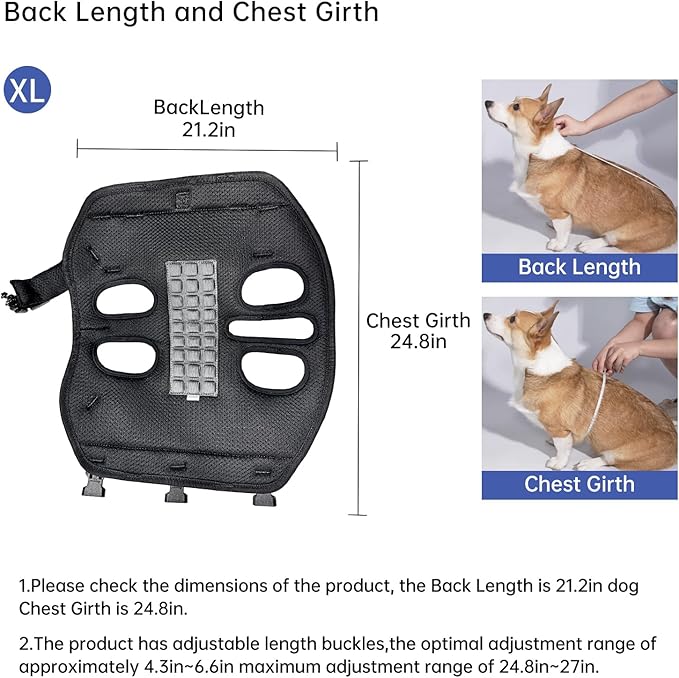 Dog Backpack Carrier for Small Dogs,Dog Lift Harness,Adjustable Padded Breathable Straps for Dogs, Disabled, Joint Injuries, Arthritis,XL(24-35LBS)