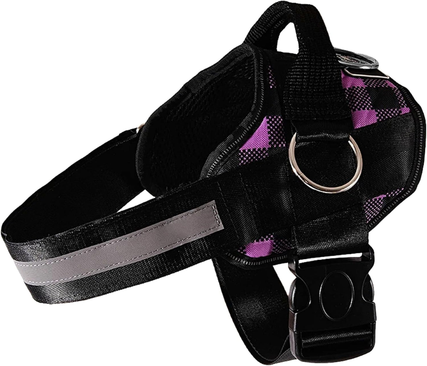 Joyride Basic Essential Dog Harness 1.0 - Small, Medium, Large Dogs, No-Pull Pet Vest with 3 Side Rings for Leash Placement, Adjustable for Training (Purple Plaid, 2XL)