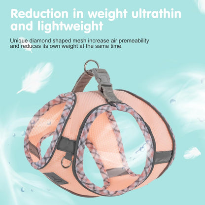 Dog Harness & Leash Set - No Pull Soft Breathable Small Dog Harness, Adjustable Reflective Step-in Vest for Puppy, Kitten, Cats