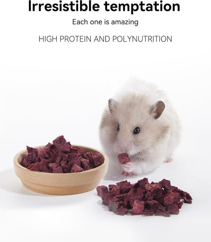 Niteangel Hamster Snack & Treats Toy - Small Animal Natural Treat for Dwarf Syrian Robo Hamsters Gerbils Mice Lemmings Degus or Other Small-Sized Pets (Freeze-Dried Beetroot)