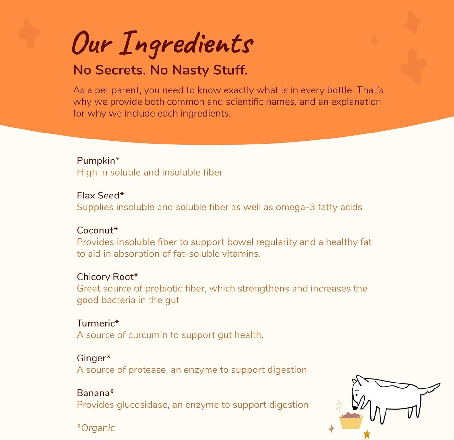 kin+kind Organic Fiber for Dogs&Cats - Pumpkin Boost for Healthy Poops - Digestive Health - Flax Seed, Ginger, Turmeric and Coconut - Made in USA - Bundle (3 x 8 oz)