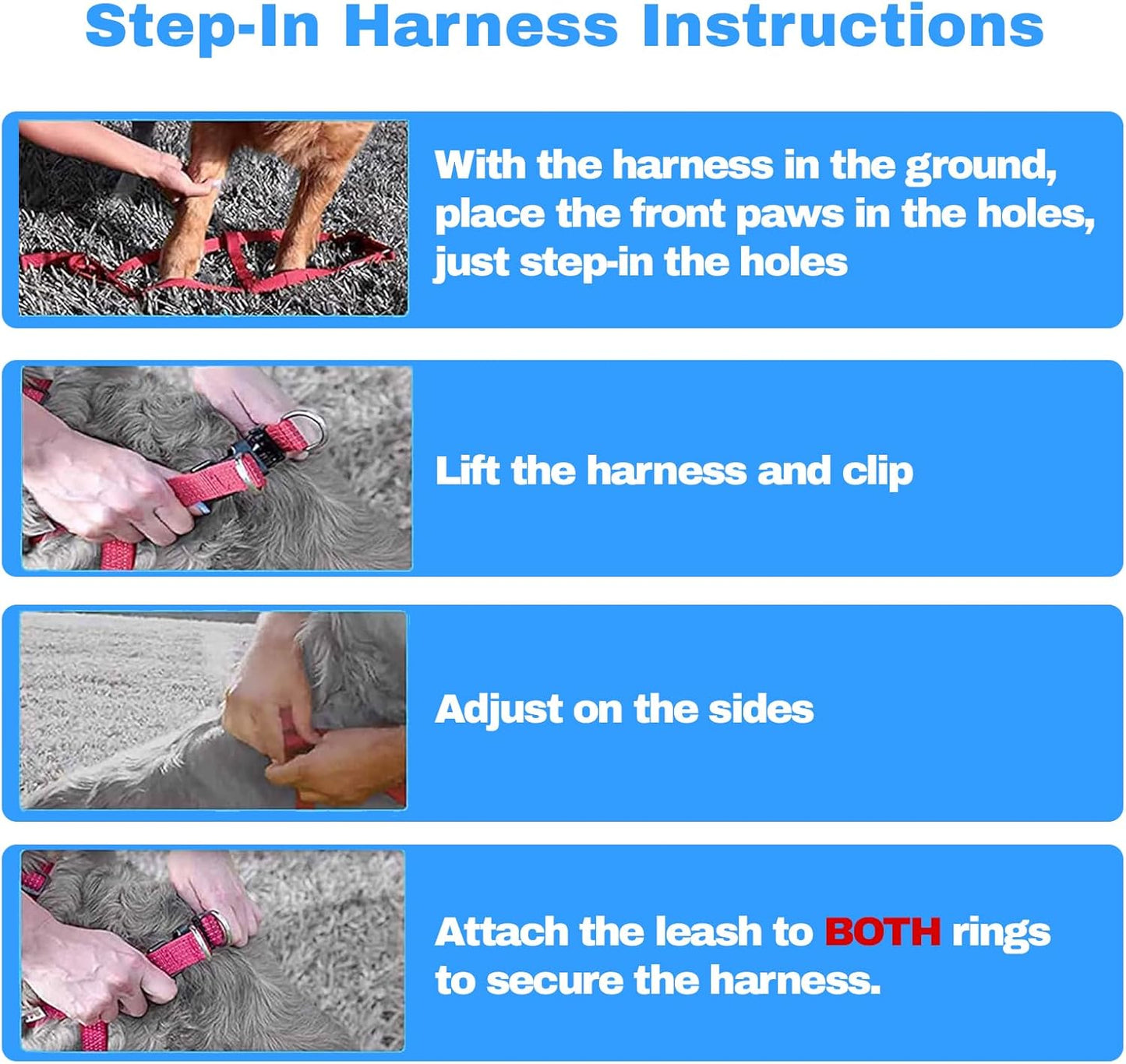 Personalized Dog Harness - Custom No Pull Pet Harness with Name and Phone Number - Adjustable Dog Vest with Reflective Strips