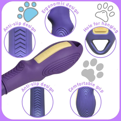 Pet Comb for Grooming Long Haired Cats & Dogs With Stainless Steel Metal Teeth for Shedding and Tangles, Non-slip & Anti-static rubber handle,Safe & Gentle Pet Grooming Comb