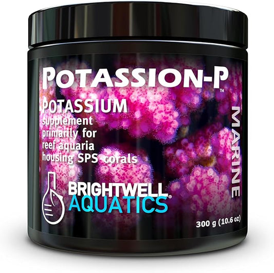 Brightwell Aquatics Potassion-P High-Purity Potassium Supplement for Reef Aquariums Supports Coral Growth & Color Enhances Blue Pigmentation Restores Potassium, 300g