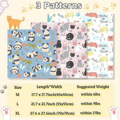 21.7" Cat Wrap for Grooming-Premium Cat Grooming Wrap Cat Restraint for Nail Clipping, Self-Adherent Soft Cat Blanket to Wrap Cat Anti-Scratch Anti-Escape Grooming Bag (Pink, L(Within 9lbs))