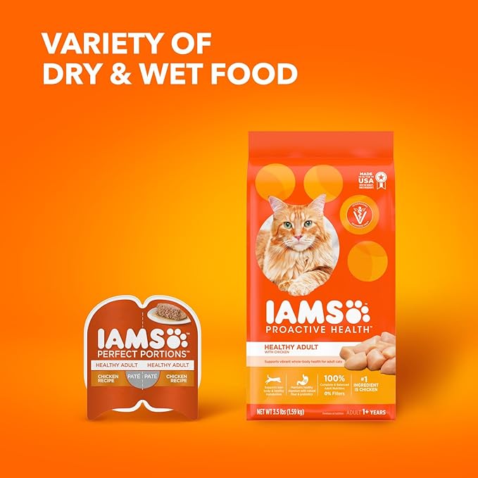IAMS Proactive Health Adult Healthy Dry Cat Food with Chicken, 3.5 lb. Bag