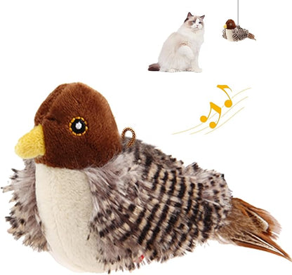 PETGEEK Gigwi Bird Cat Toy Simulated Chirping Bird Cat Toy, Fake Bird Cat Toys for Indoor Cats, Melody Chaser Cat Toys with Hanging Loop for Bored Indoor Adult Cats Kittens Interactive Play (Bird)