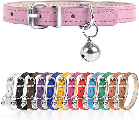 S Dog Collar for Small Dogs Adjustable Dog Collars Cat Collar for Small Medium Large Dogs 3/8 inch Width (Pink, S)