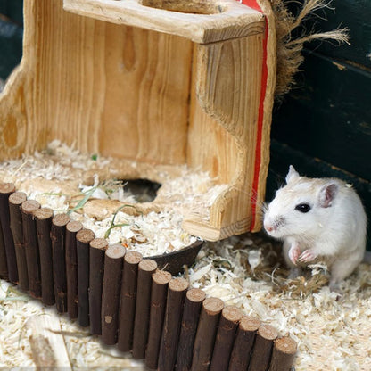 Hamster Wooden Suspension Bridge Rat Climbing Bendable Wooden Ladder Small Animals Arch Bridge Toys for Hamsters Mouse Rat Chipmunk Pig Gerbils Mice Other Small Rodents Animals(25.6L x 2.8W)