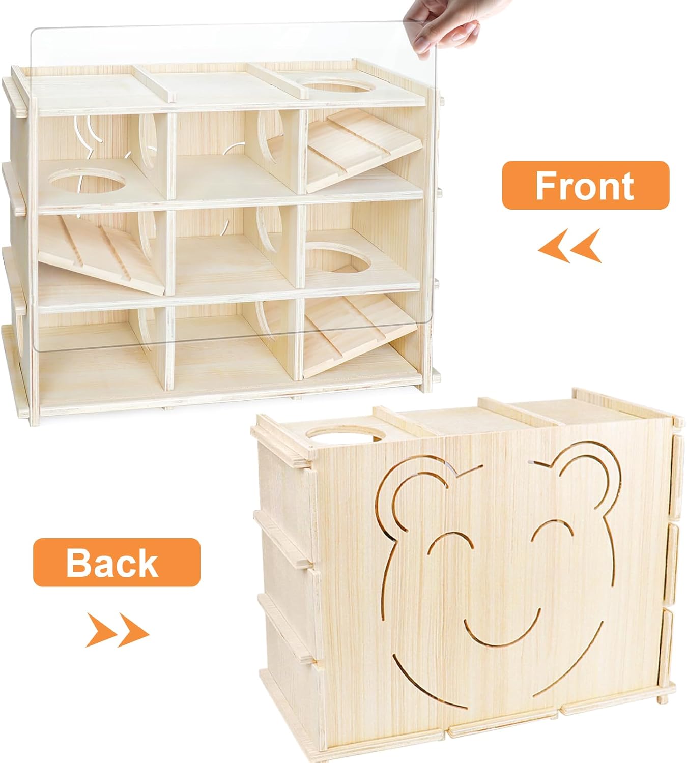 Hamster Toy Adventure Box,Multi Chamber Viewable Hamster House with Tunnel Meets The Nature of All Kinds and Sizes of Hamsters Rats Small pet Rodents