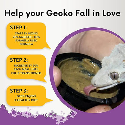 16oz Complete Crested Gecko Food Diet. Premium Mix, Ready to Use Freshly Made Powder. Unique Formula, Developed & Made in The USA. Enjoy! (Tropical + Insects Protein)