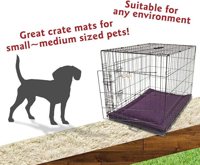 Majestic Pet Dog Crate Mat - Machine Washable Soft Plush Pet Bed Pad for Crates & Kennels | USA Crafted | 30"x21" Villa Aubergine