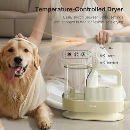 Dog Grooming Kit with Dog Grooming Vacuum, 7-in-1 Pet Vacuum for Pet Hair,Hair Dryer with 3 Temperature Settings, 2.5L Dustbin for Shedding & Cleaning(M1 Pro- Cream)