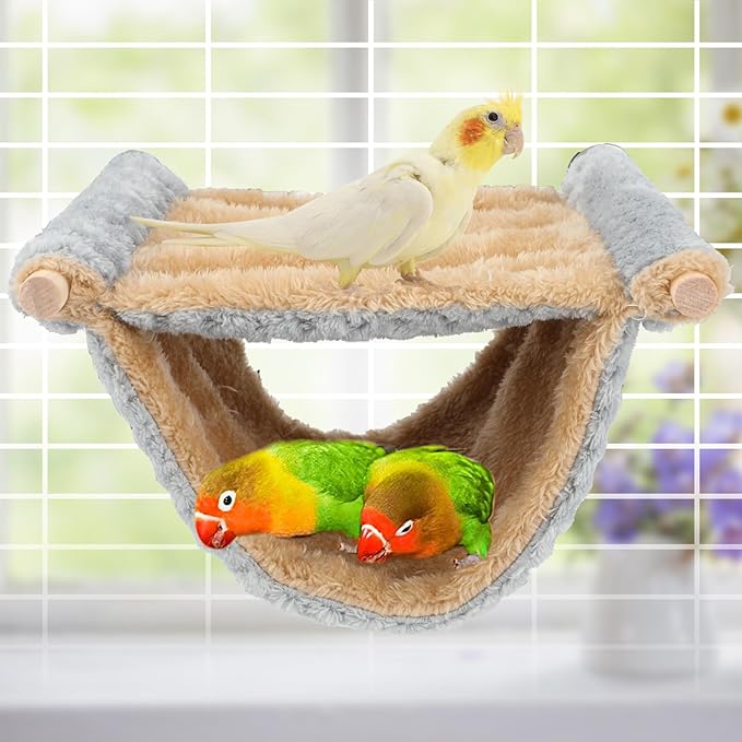 BWOGUE Winter Warm Bird Nest Bed Hanging Hammock Snuggle Hut Parrot House Tent Toy Bird Cage Perch for Parakeet Budgies Cockatiels Lovebird Cockatoo Finch Hamster Chinchilla Guinea Pig