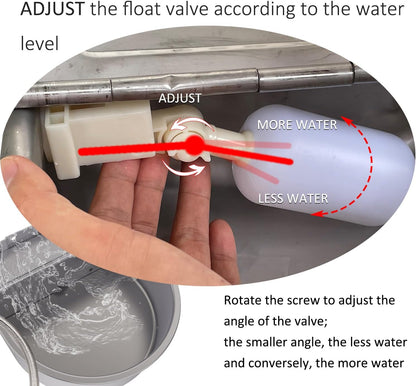 Automatic Water Dispenser for Dog Water Bowl Dispenser Large Size Stainless-Steel Waterer Feeder Self Filling Water Trough for Poultry and Livestock (Metallic Gray, Large)