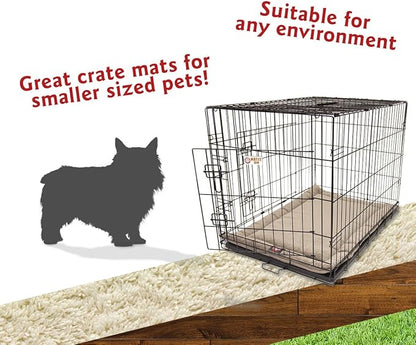 Majestic Pet Dog Crate Mat - Machine Washable Soft Plush Pet Bed Pad for Crates & Kennels USA Crafted 24"x18" Villa Pearl