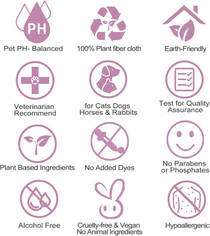 DR.EASY Odor Remover Pet Grooming Wipes 100Ct Lavender Plant Based Ingredients for Paws,Body,Nose &Bum Cleaning,Remove Dirt,Dander & Excess Hair with Soft and Thick Wipes,No Artificial Fragrance