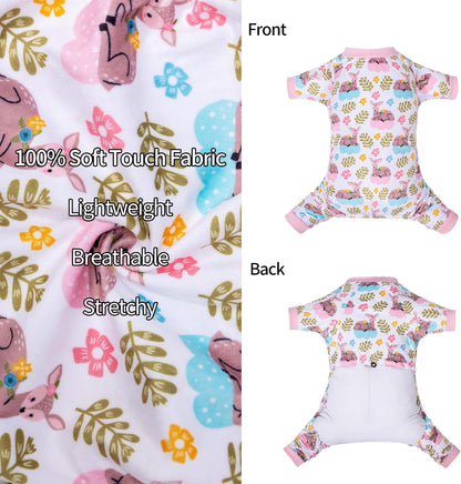CuteBone Small Dogs Outfit Soft Puppy Onesies Pjs Dog Pajamas Pet Coat Cat Apparel Comfy Doggie Jumpsuit Bodysuit for All Seasons P286M