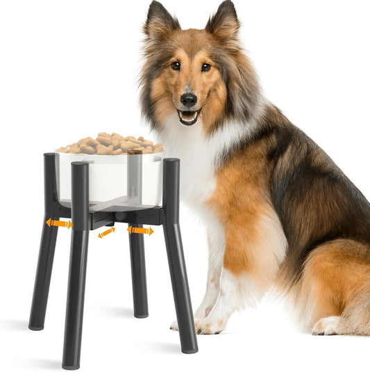Elevated Dog Bowl Stand for Large Dogs, Adjustable Width 7-10.6, 11" Tall Dog Food Water Stand, Bowl Not Included