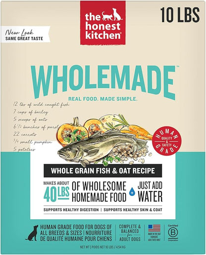 The Honest Kitchen Wholemade™ Whole Grain Fish & Oats Dog Food, 10 lb Box