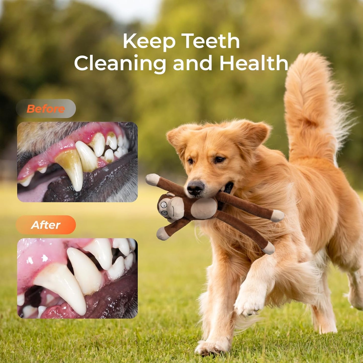 Dog Toy with Crinkle Paper & Squeaker Durable Plush Tug of War Dog Toys Interactive Soft Puppy Toy for Small Medium & Large Dogs to Keep Them Busy