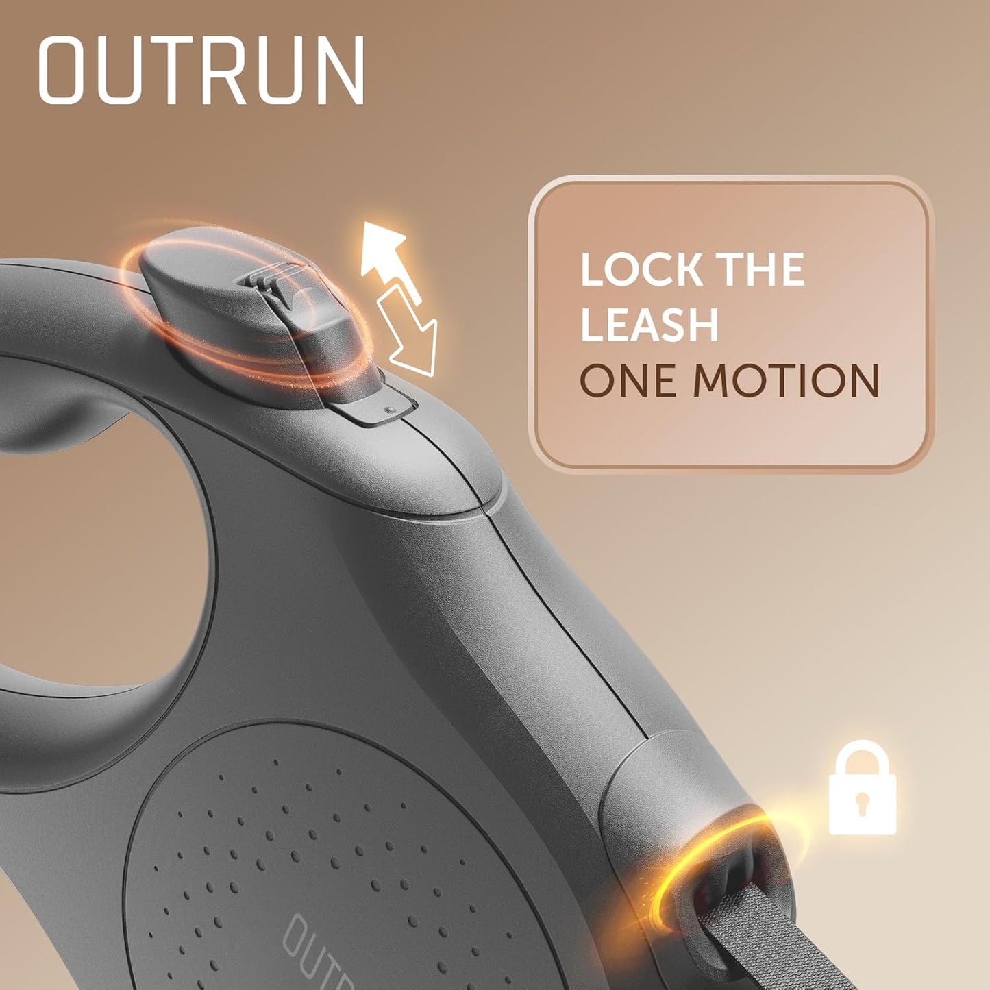 OUTRUN Retractable Dog Leash 16 FT Walking Leash up to 55 Lbs, Strong Nylon Tape No Tangle, Heavy Duty One-Handed Brake Lock Perfect for Small & Medium Sized Dogs and Pets