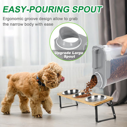 TBMax Dog Cat Food Storage Containers 2 Pack 10 Lbs to 14 Lbs Airtight Pet Food Container Dispenser Bird Seed Container with Large Spout & Portable Handle, Travel Dog Treat Cat Food Storage Bin